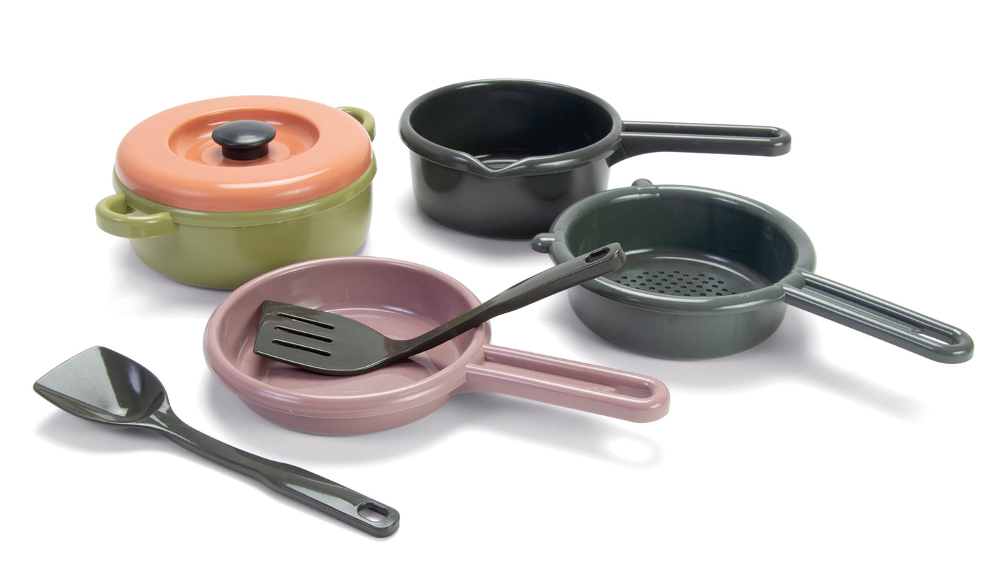 Pot / Sieve / Pan - Recycling / Juego de olla, cazo, paella y utensilios reciclables / 100% reciclado / juego de cocina