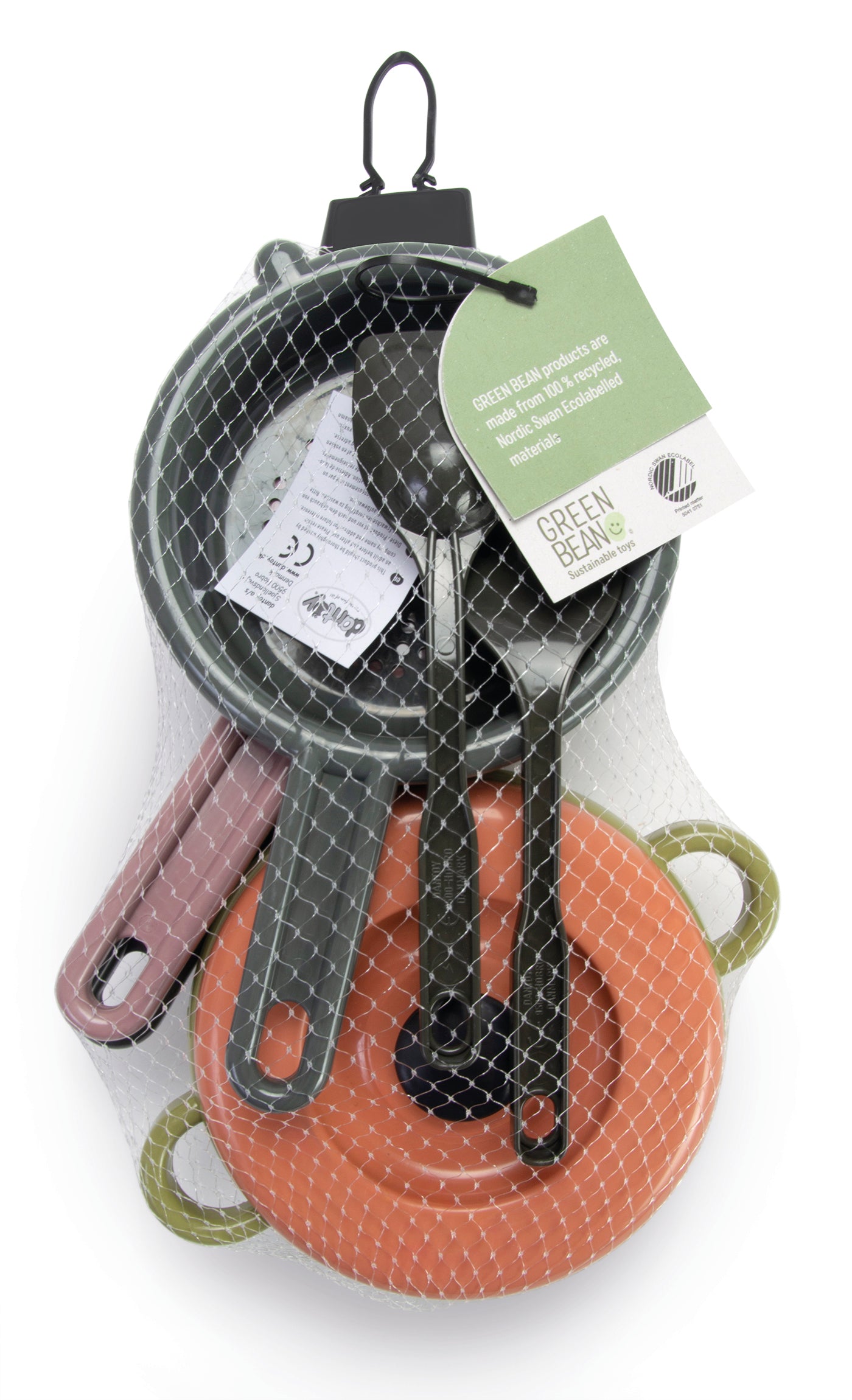 Pot / Sieve / Pan - Recycling / Juego de olla, cazo, paella y utensilios reciclables / 100% reciclado / juego de cocina