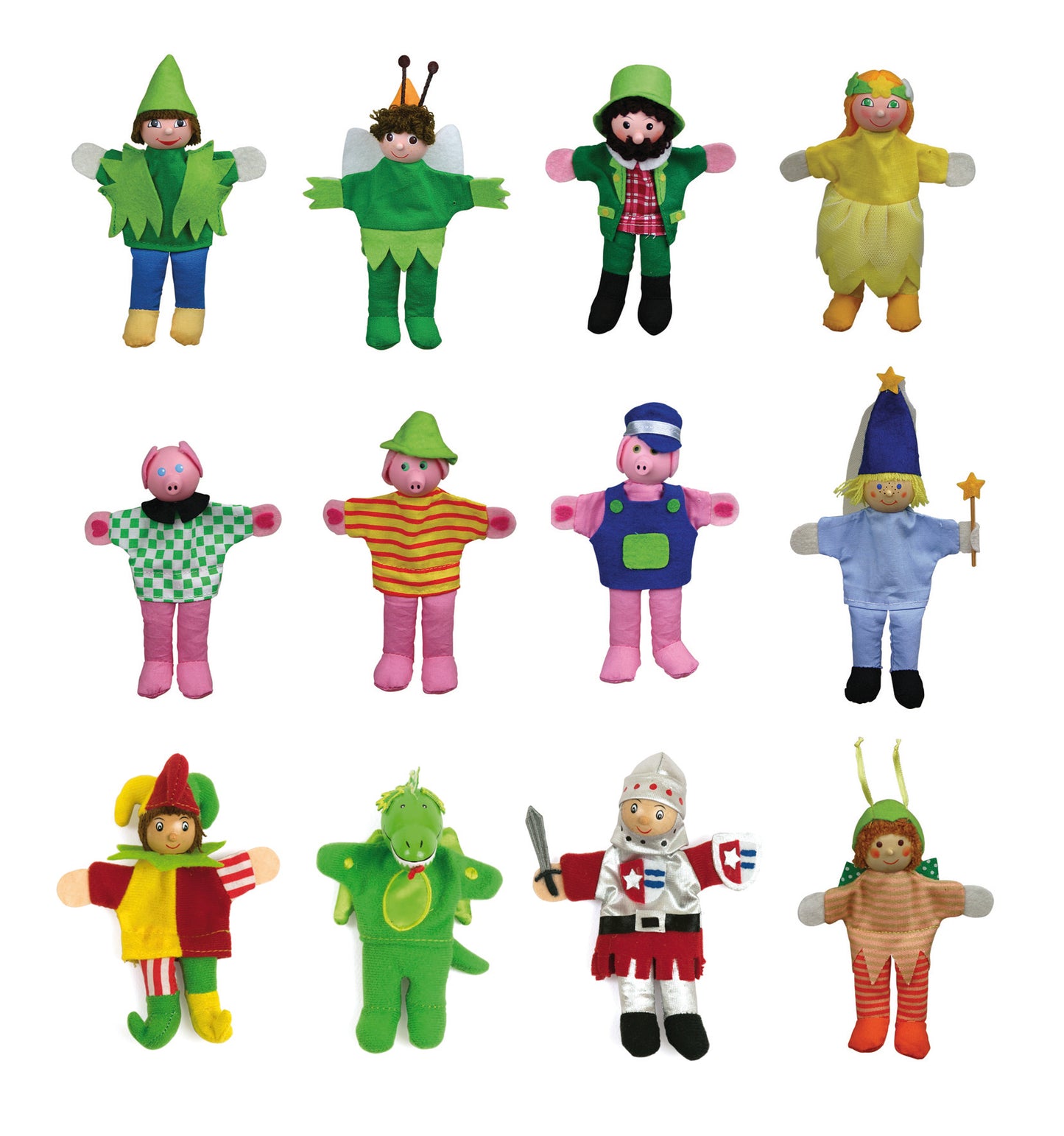 Finger Puppets - 12 Characters / 3 cerditos /Títeres de dedo - 12 personajes / marionetas cuentos / teatro