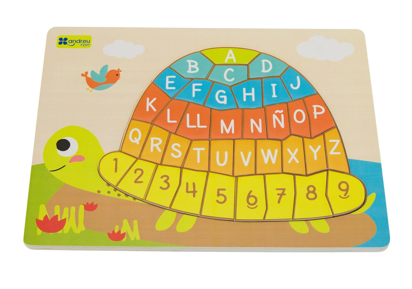 Puzzle - Turtle / Puzzle - Tortuga / encaje abecedario mayúsculas, minúsculas y números