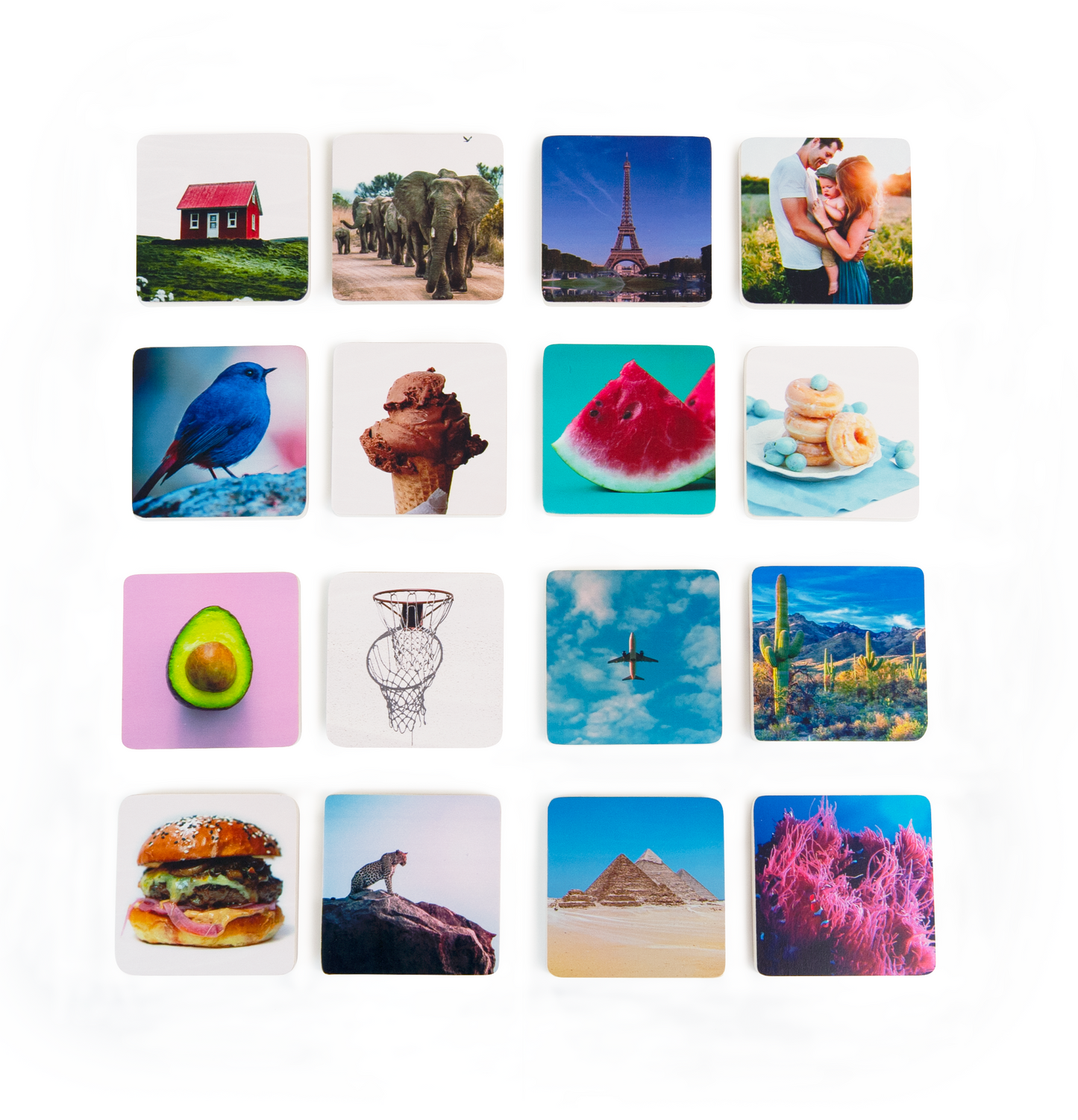 PHOTO MEMORY GAME / Juego de Memoria Fotográfica / fotos reales memori de madera