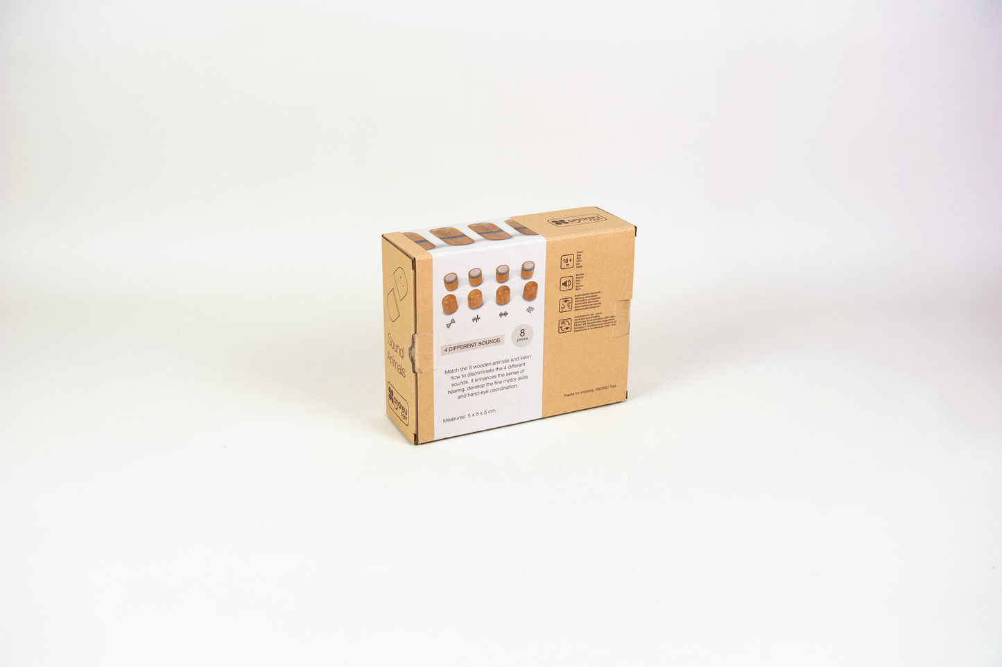 SOUND ANIMALS / Animales sonoros / Figuritas de madera sonoras / Material didáctico con sonidos / Juego de emparejamiento
