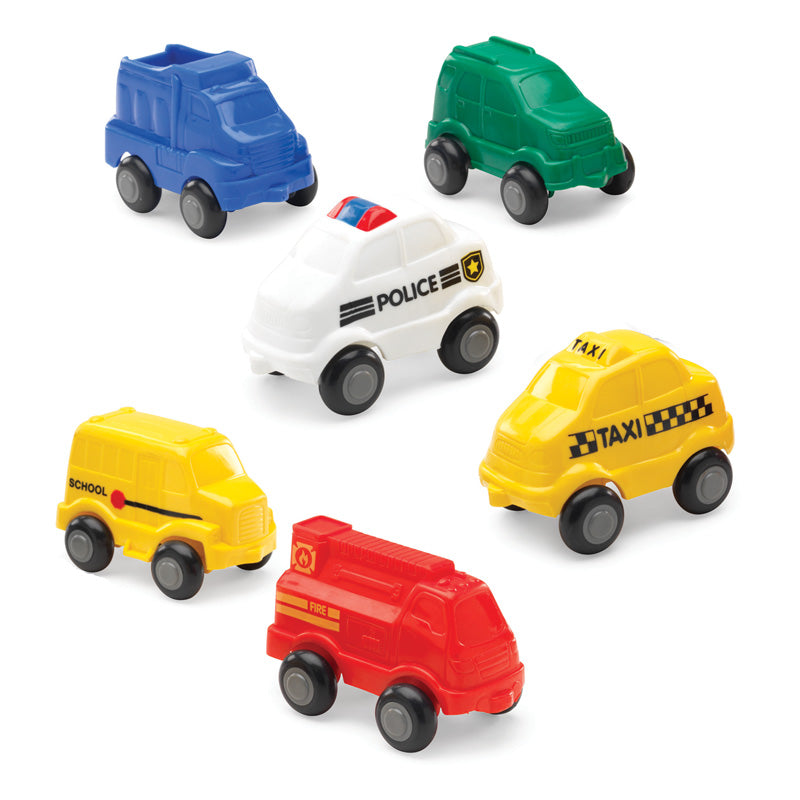 BUCKET SET S.P. (6 MOD.) - 15 piece / vehiculos flexibles / coches y camiones