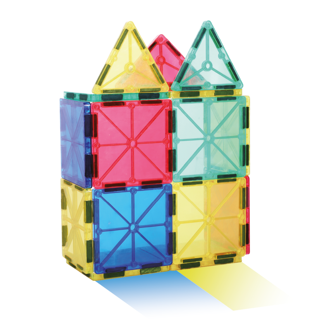 3D COLOR MAGNETIC TILES / Azulejos magnéticos 3D de colores / Piezas magnéticas / Juguete de construcción
