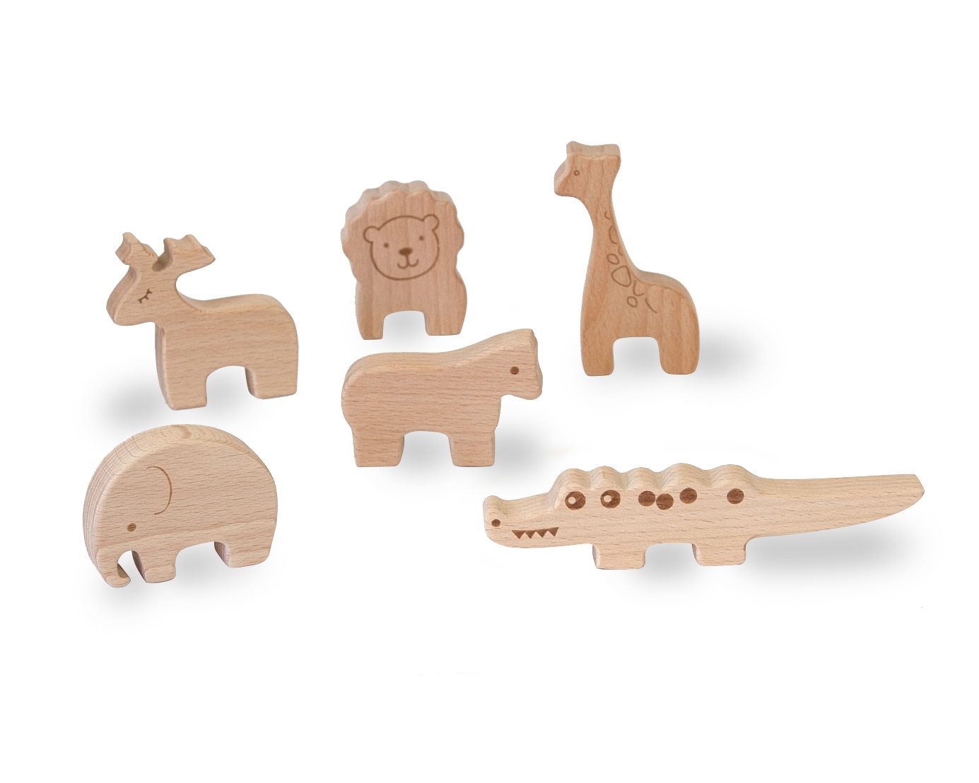 juego de equilibrio de madera animales