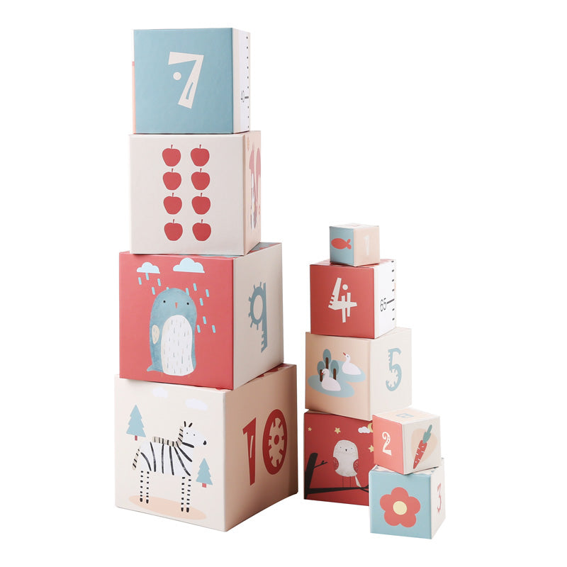 Stacking Cubes 10 Pcs. / Cubos apilables de cartón 10 pcs.