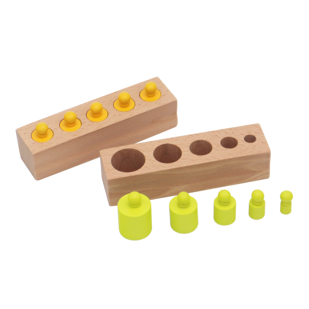 VOLUMETRIC WOODEN CYLINDERS / Juego de cilindros de madera / Juego de clasificación de tamaños