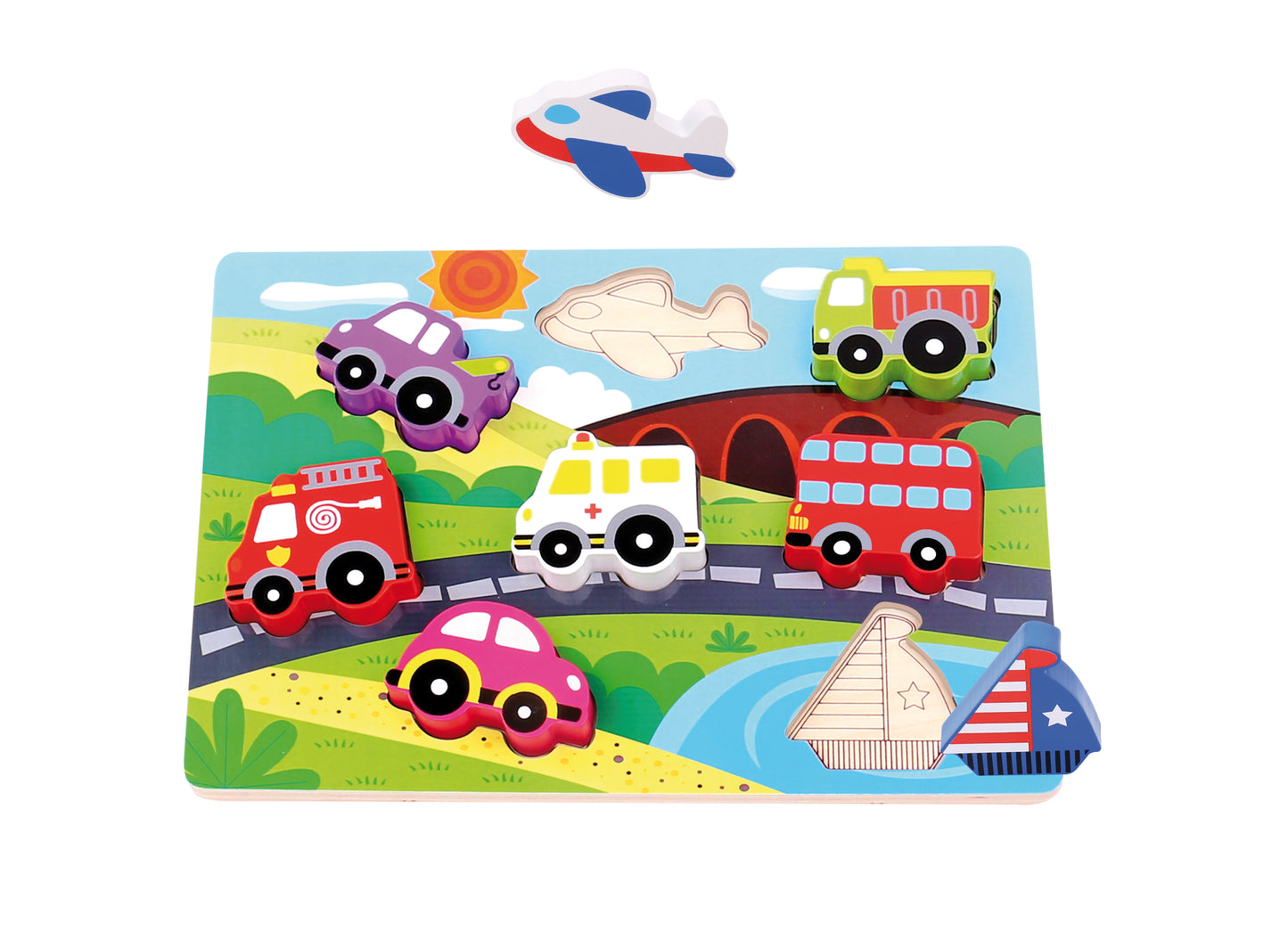 Chunky Puzzle Transportation / encaje de madera transportes / coches y camiones