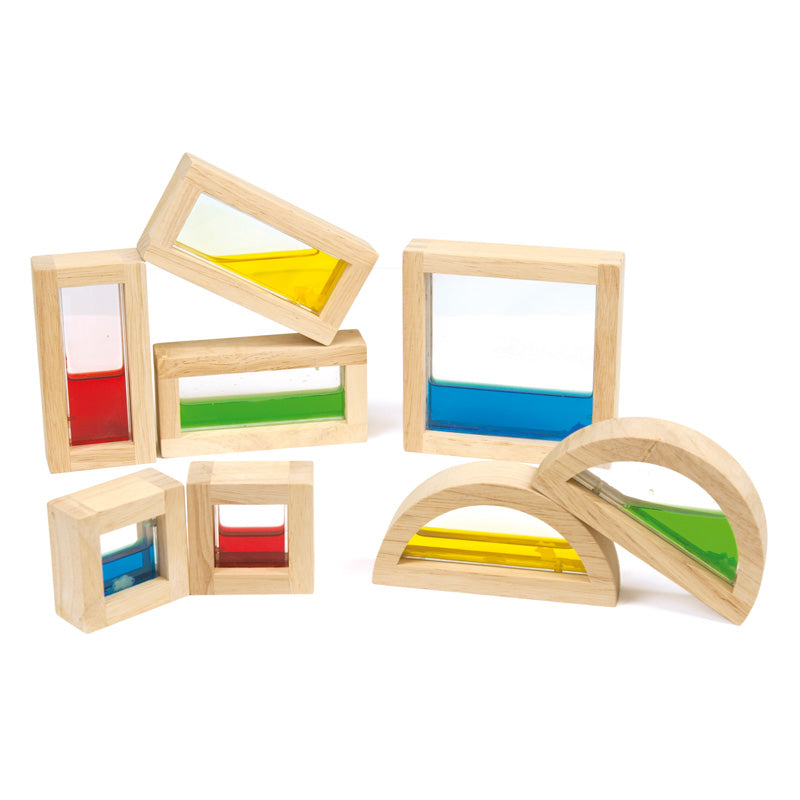 8 pcs. Wooden Blocks Liquid / Bloques Translúcidos Líquidos -8 pcs