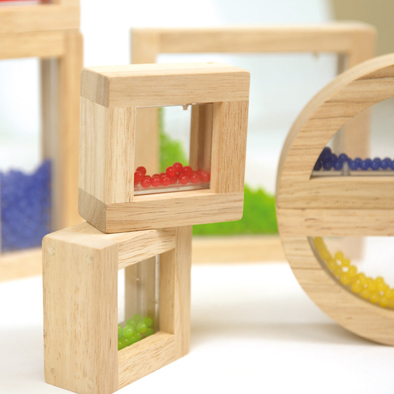 8 pcs. Wooden Blocks Beads / Bloques Translúcidos Bolas - 8 pcs