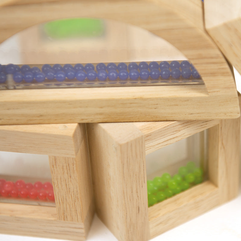 8 pcs. Wooden Blocks Beads / Bloques Translúcidos Bolas - 8 pcs
