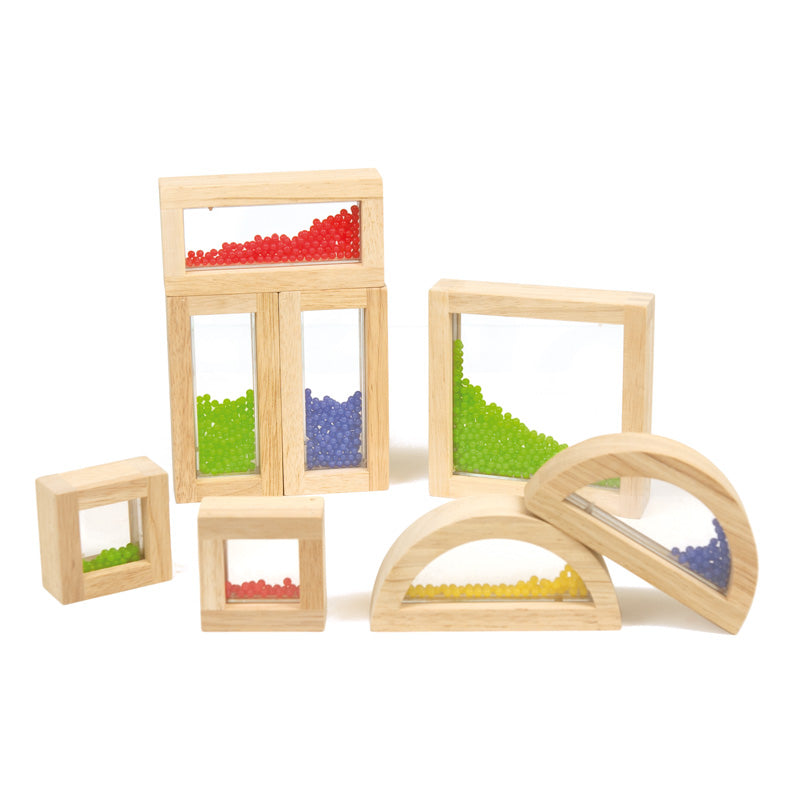 8 pcs. Wooden Blocks Beads / Bloques Translúcidos Bolas - 8 pcs