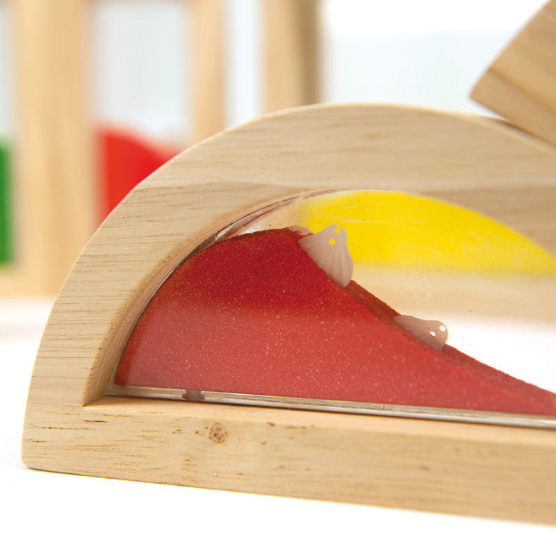 8 pcs. Wooden Blocks Sand / 8 Bloques de madera con Arena de Colores y Conchas