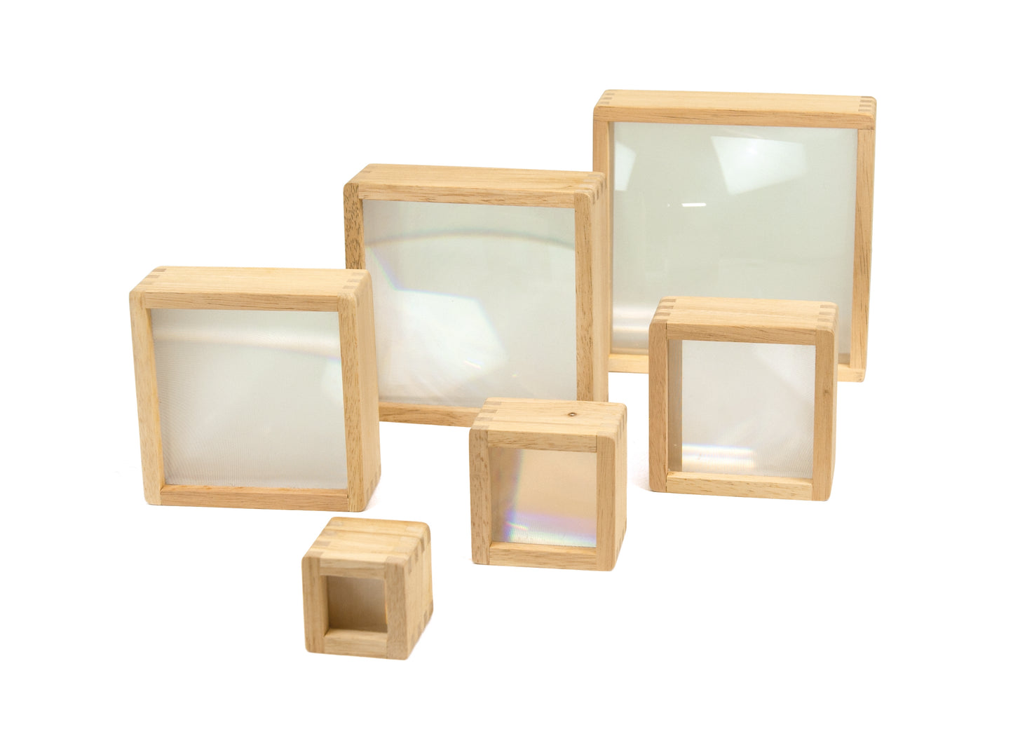 6 Pcs. Magnifier Cases / 6 bloques de madera con lupa