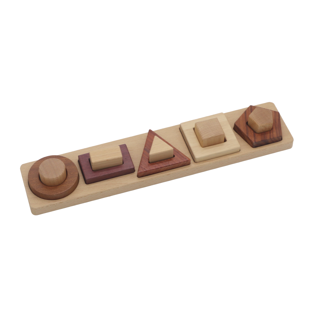 3D GEO FIGURES / Figuras geométricas en 3D / Puzzle de madera geométrico / Juego educativo de encaje