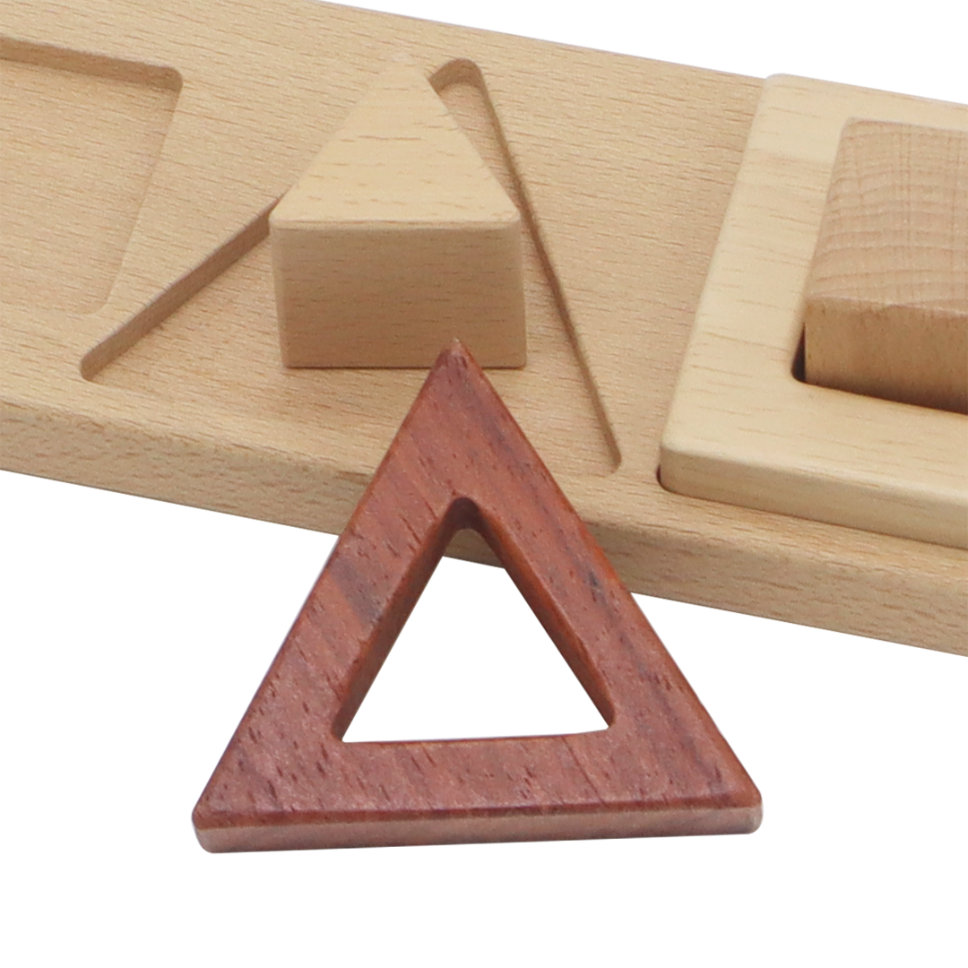 3D GEO FIGURES / Figuras geométricas en 3D / Puzzle de madera geométrico / Juego educativo de encaje