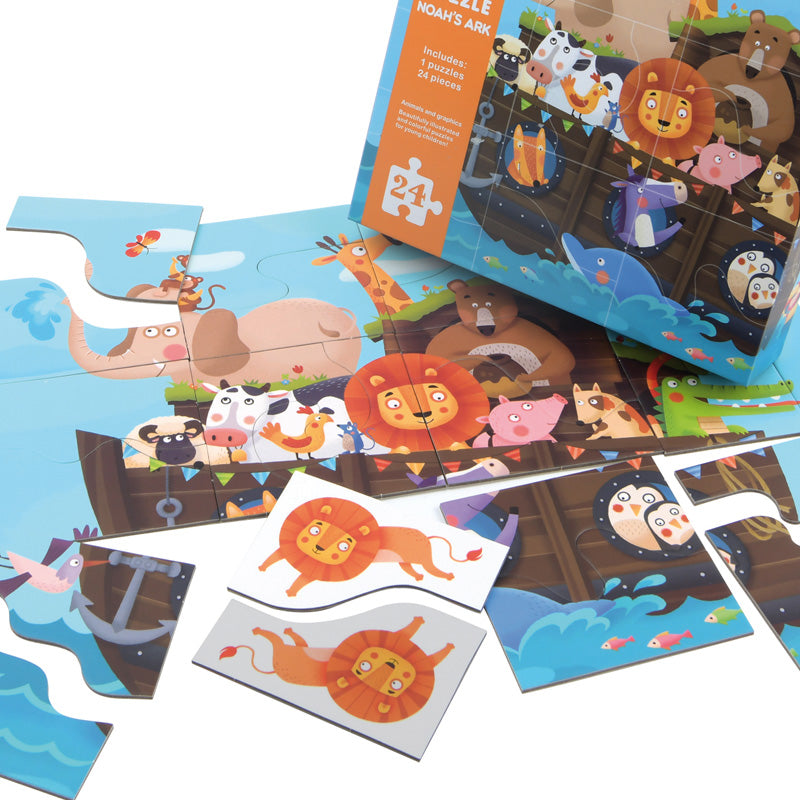 2 Sided Puzzle Noah's Ark / Puzzle Arca de Noé - Reversible