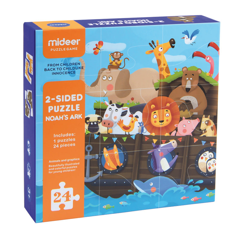 2 Sided Puzzle Noah's Ark / Puzzle Arca de Noé - Reversible