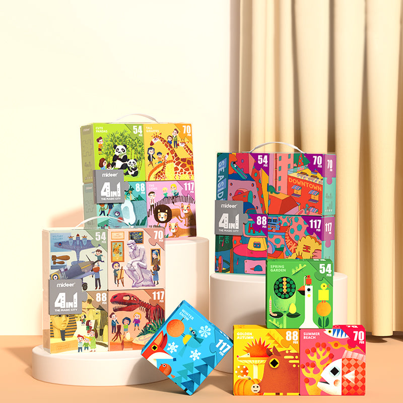 4 In 1 Puzzle - Zoo / 4 Puzzles en 1 - Zoo