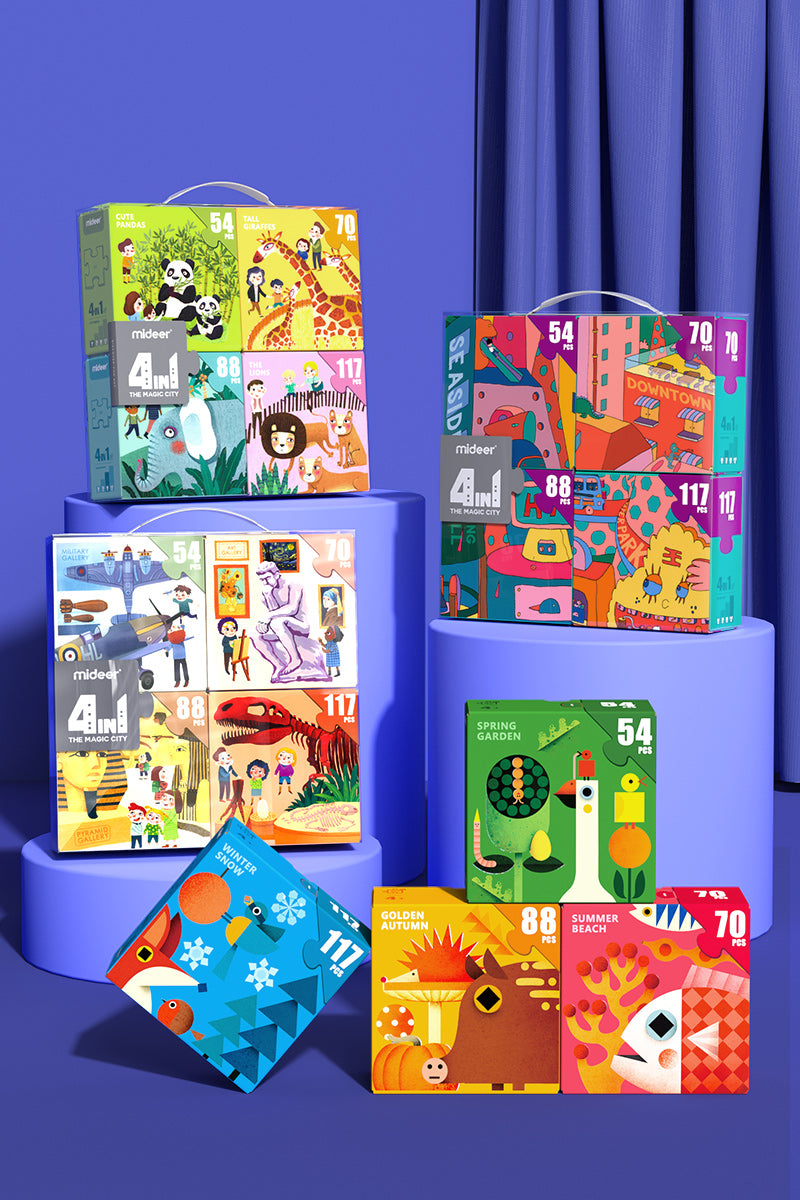4 In 1 Puzzle - Zoo / 4 Puzzles en 1 - Zoo