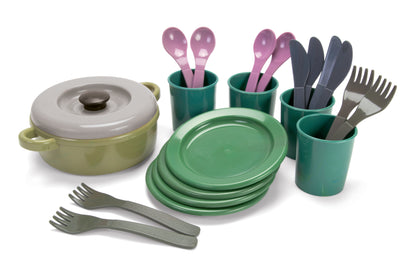 Green bean dinner set - 4 People / Juego de cocina verde - 4 Personas / cocinas / plastico reciclado