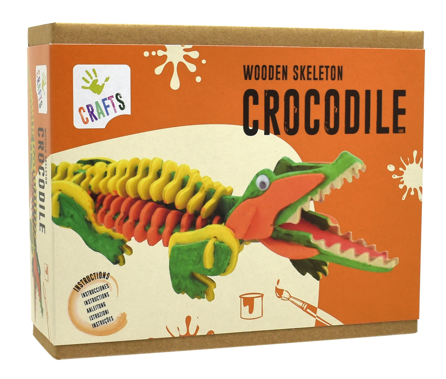 WOODEN CROCODILE SKELETON MODEL / ESQUELETO DE COCODRILO DE MADERA / manualidades / pintar