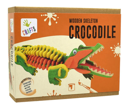 WOODEN CROCODILE SKELETON MODEL / ESQUELETO DE COCODRILO DE MADERA / manualidades / pintar