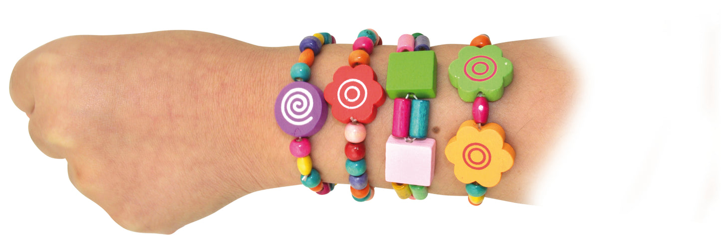 COLOURFUL WOODEN BEAD BRACELETS / PULSERAS DE CUENTAS DE MADERA / collares / manualidades