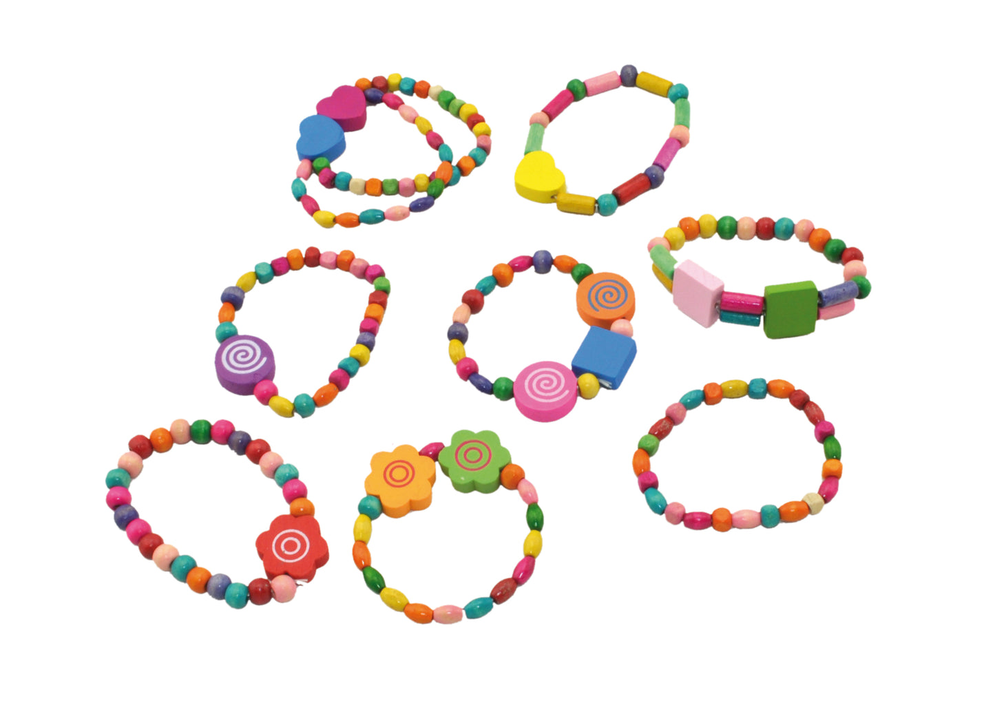 COLOURFUL WOODEN BEAD BRACELETS / PULSERAS DE CUENTAS DE MADERA / collares / manualidades