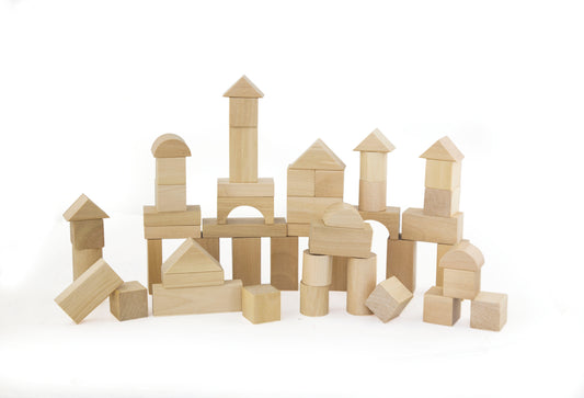 BLOQUES DE MADERA 50 PCS  / 50 NATURAL BLOCKS / juego de construcción