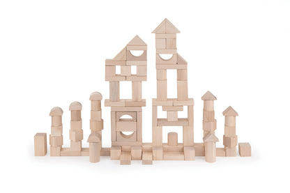 BLOQUES DE MADERA NATURAL 100 PCS / 100 NATURAL BLOCKS / juego de construcción