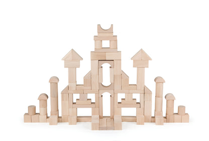 BLOQUES DE MADERA NATURAL 100 PCS / 100 NATURAL BLOCKS / juego de construcción