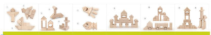 BLOQUES DE MADERA NATURAL 100 PCS / 100 NATURAL BLOCKS / juego de construcción