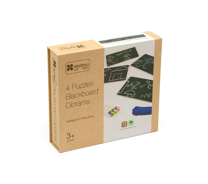 4 Puzzles - Blackboard Diorama /  4 Puzzles - Pizarra Diorama / creativos