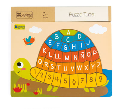 Puzzle - Turtle /  Puzzle - Tortuga / encaje abecedario mayúsculas, minúsculas y números