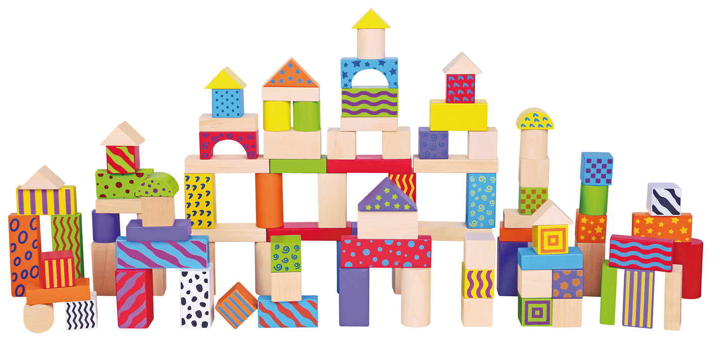 100 Wooden Blocks / 100 BLOQUES DE MADERA CONSTRUCCION / construcciones