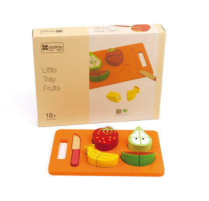 Little Tray Fruits / Pequeña bandeja de comida / frutas de madera / cortar velcro