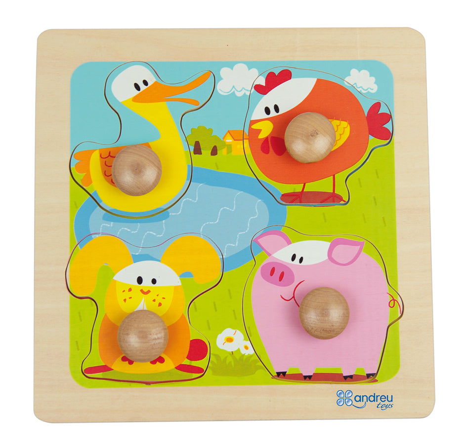 Puzzle Big Pegs - Pond / Puzzle Big Pegs - Estanque / encaje animales