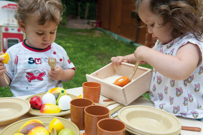 EARTH COLORS DINNING SET - 4 PEOPLE / juego de cocina bio / vajilla eco / platos vasos y cubiertos / caña de azucar