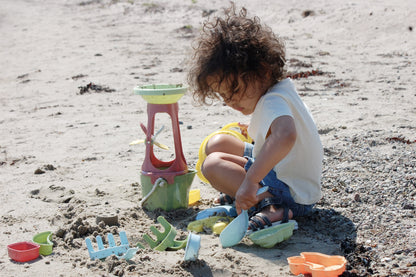 ECOLINE SAND BUCKET SET / set de playa y arena / cubo pala y rastrillos / moldes / cubo eco / caña de azúcar / cubo flexible