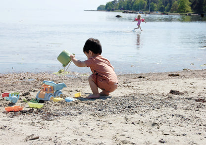 ECOLINE SAND BUCKET SET / set de playa y arena / cubo pala y rastrillos / moldes / cubo eco / caña de azúcar / cubo flexible