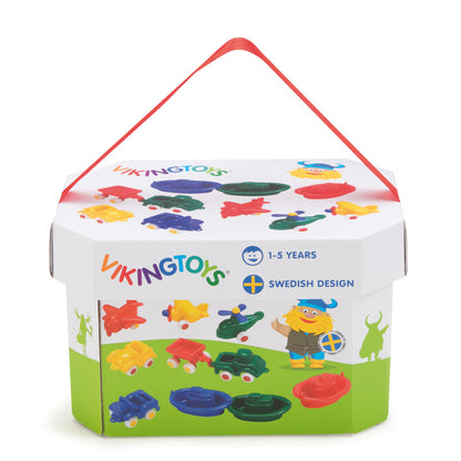 CARDBOARD BUCKET SET - 10 piece / vehiculos flexibles / coches y camiones