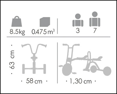 Metal Trike 3-7 years / TAXI TRICICLO 3-7 AÑOS