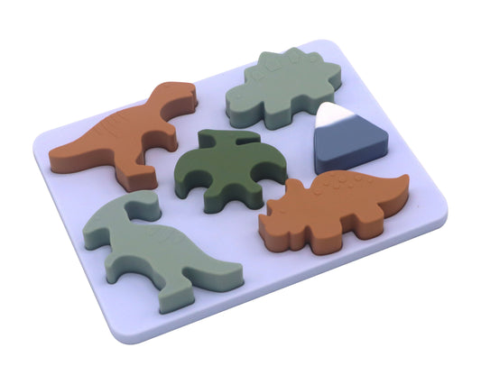 SILICONE DINOSAUR PUZZLE / ROMPECABEZAS DE SILICONA DE DINOSAURIOS