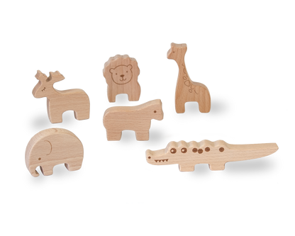 juego de equilibrio de madera animales