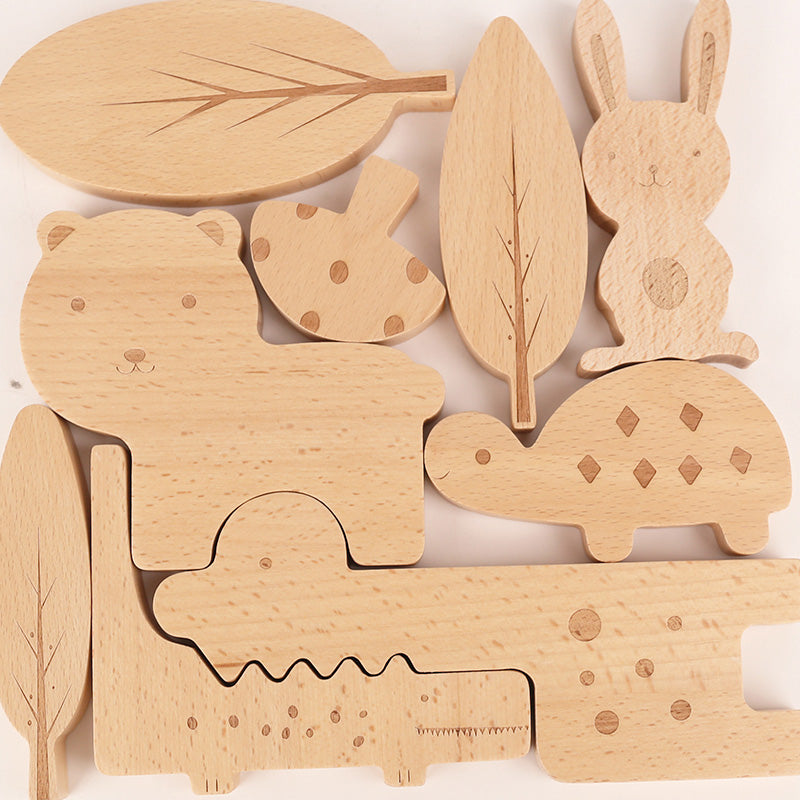 Wooden Design Puzzle / Puzzle de Diseño de Madera / animales / encajar