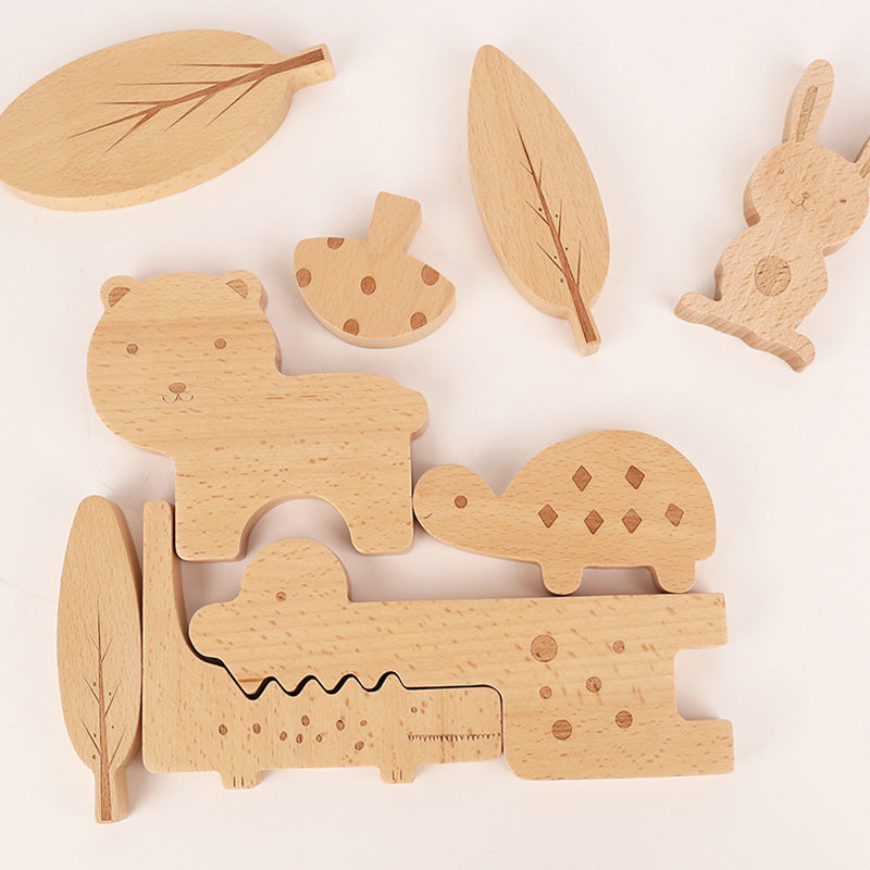 Wooden Design Puzzle / Puzzle de Diseño de Madera / animales / encajar