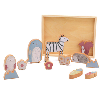 Wooden Stacking Puzzle / Puzzle Animales Madera / encajes