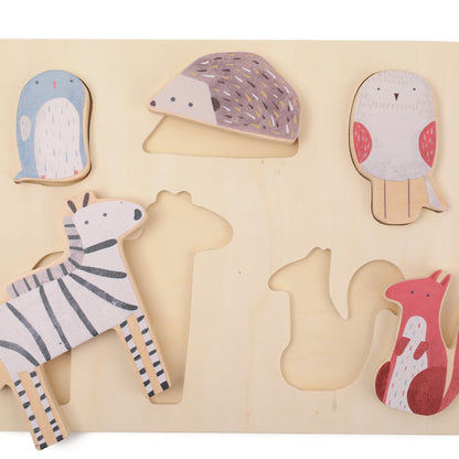 5 Pcs. Wooden Puzzle / Encaje de Madera de Animales