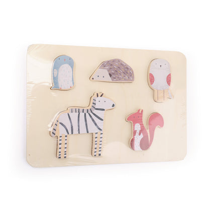 5 Pcs. Wooden Puzzle / Encaje de Madera de Animales